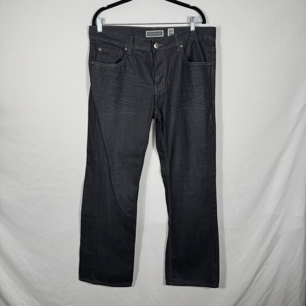 INC International Concepts Barcelona Relaxed Fit Black/Blue Wash Jeans 33x30
